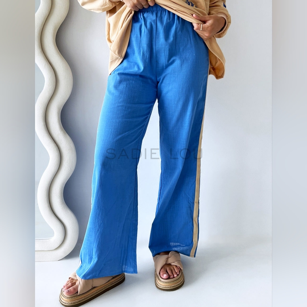 By Frankie Racer Pant - Electric Blue Size Large